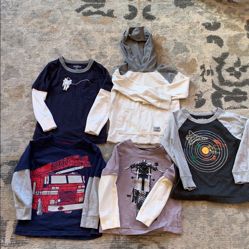 Lot Of 5 Long Sleeved Tees